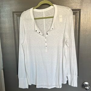 Aerie Ribbed Long Sleeve Henley Tshirt